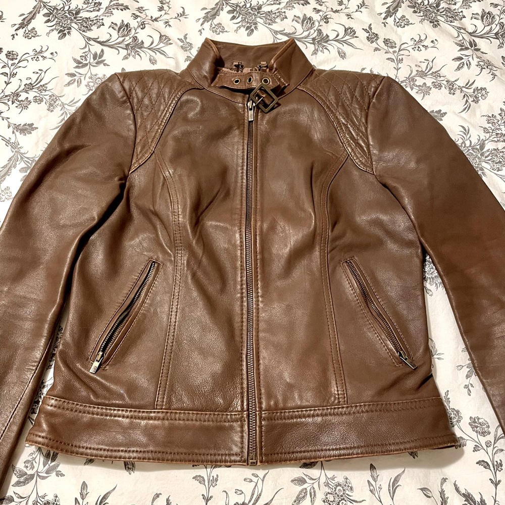 Black Rivet Genuine Leather Jacket